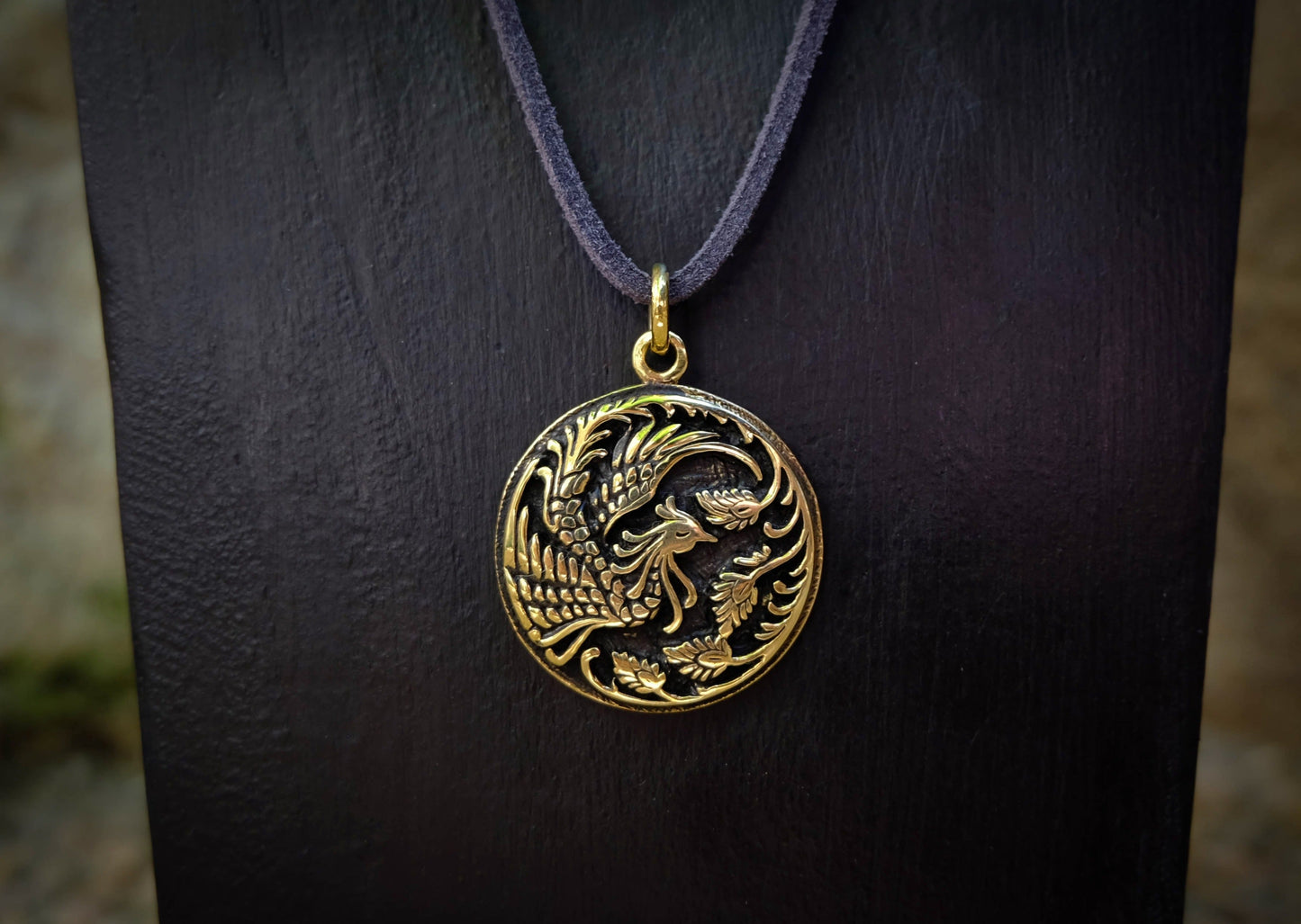 Phoenix Brass Pendant Mule Jewels