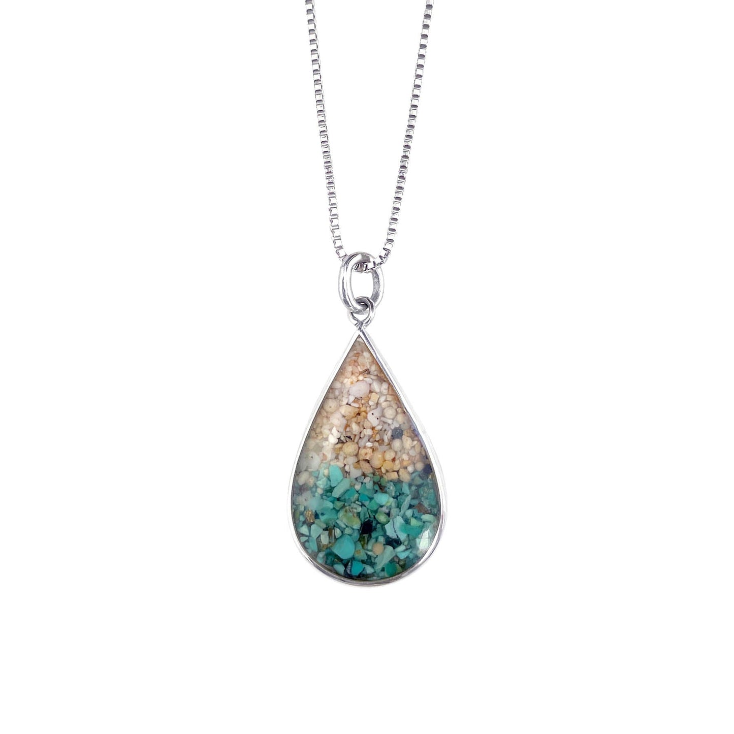 I Miss Bali Sand Jewellery, Sanur Large Pendant Necklace on White Background, Handmade in Bali