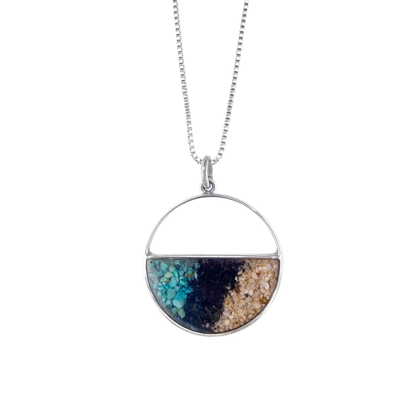 I Miss Bali Sand Jewellery, Nyang Nyang Beach Pendant on White Background, Handmade in Bali