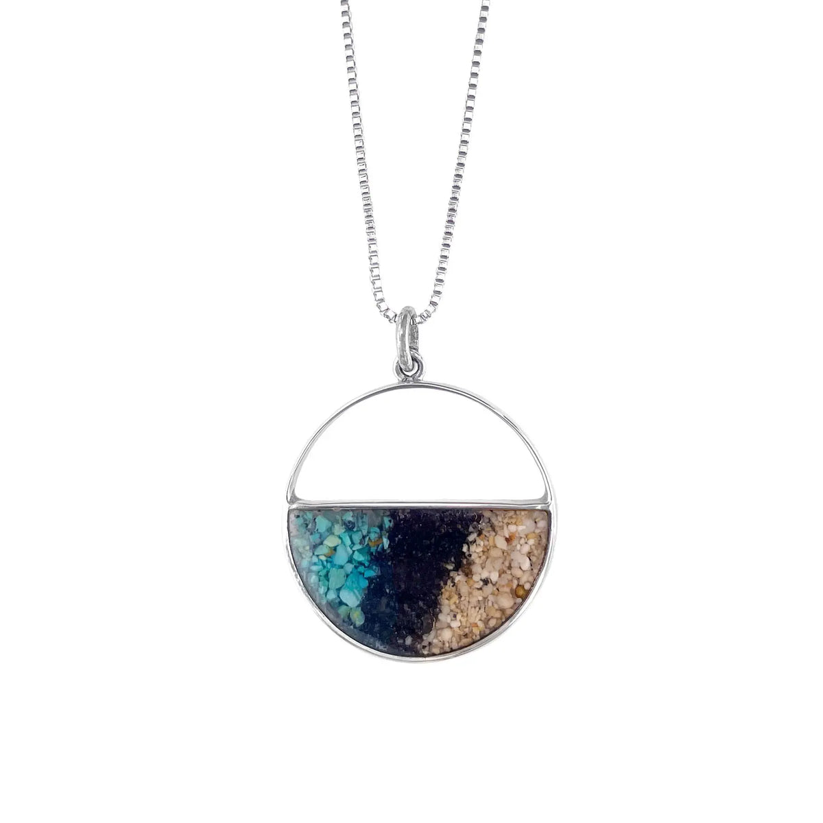 I Miss Bali Sand Jewellery, Nyang Nyang Beach Pendant on White Background, Handmade in Bali