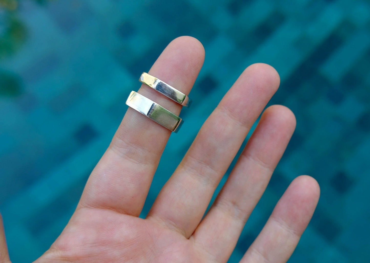 Hexagon Small Silver Ring Mule Jewels