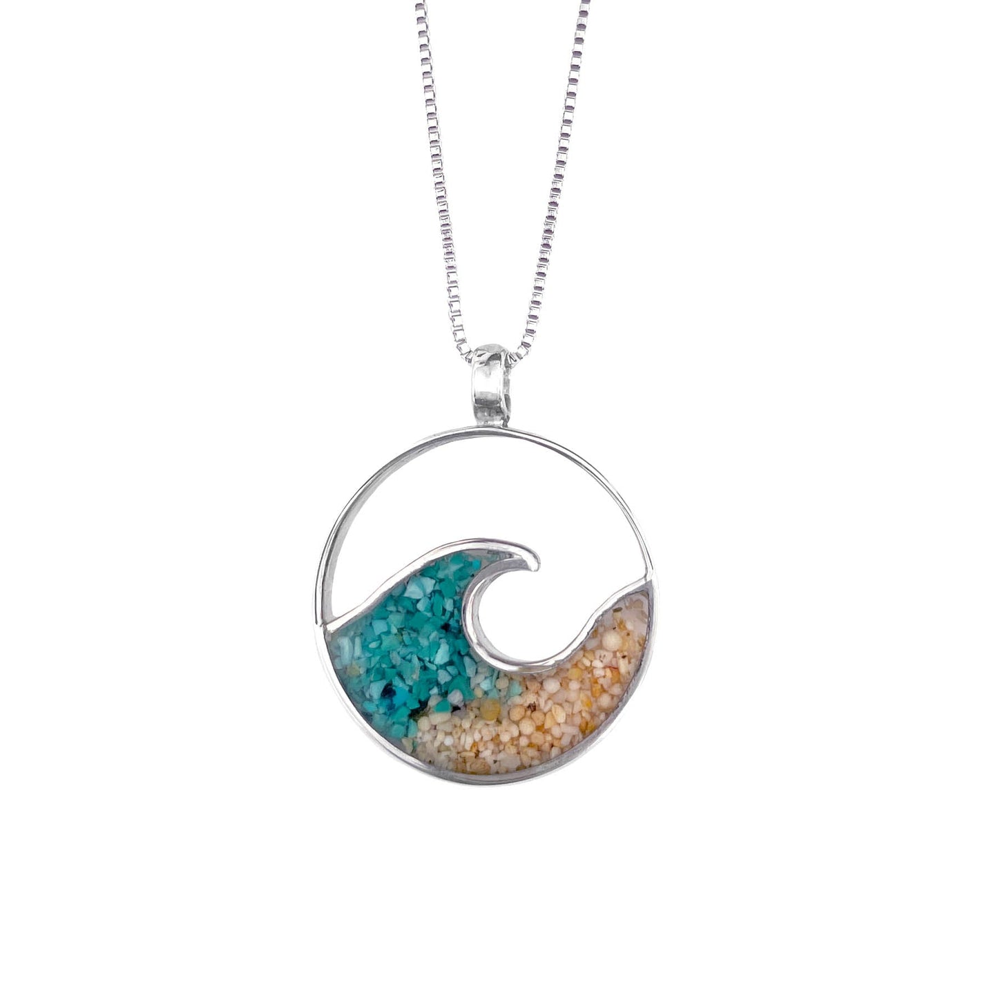 I Miss Bali Sand Jewellery, Uluwatu Pendant Necklace on White Background, Handmade in Bali