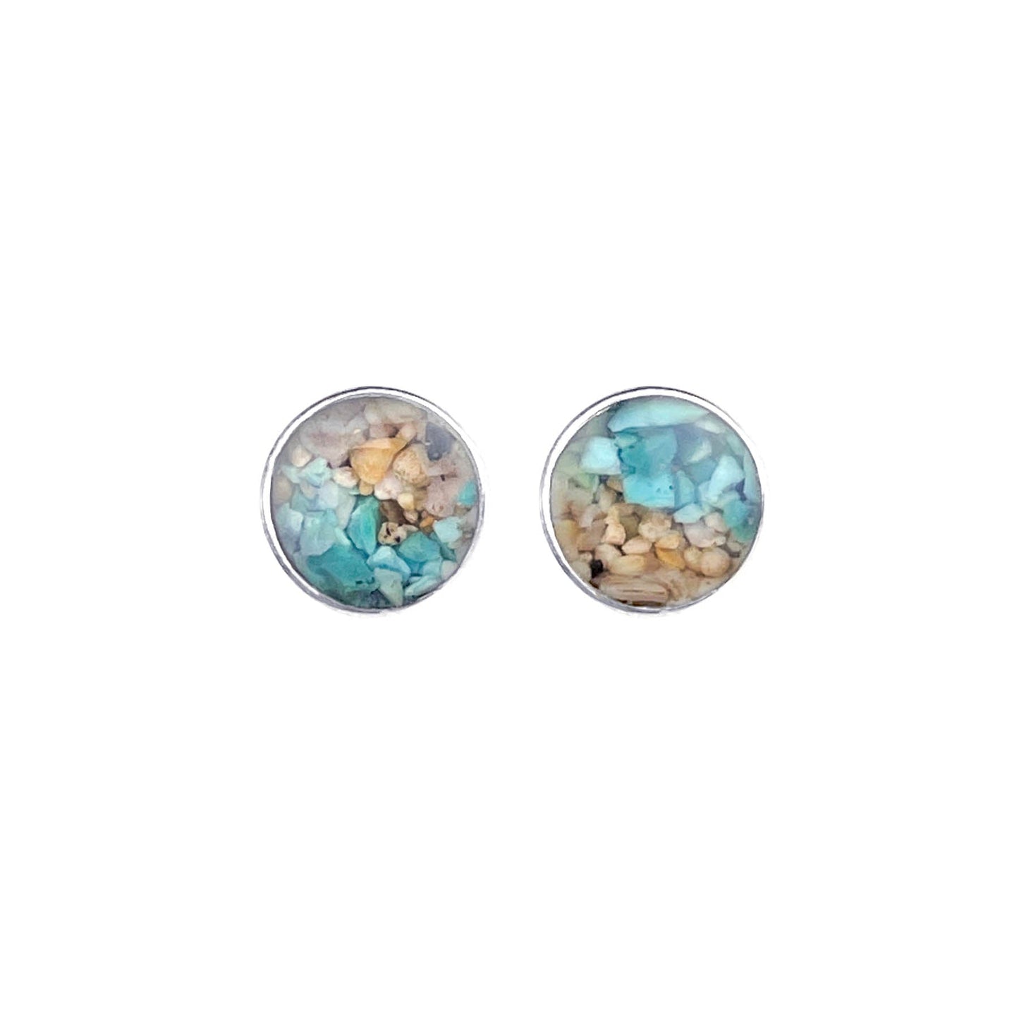 I Miss Bali Sand Jewellery, Kuta Stud Earrings on White Background, Handmade in Bali