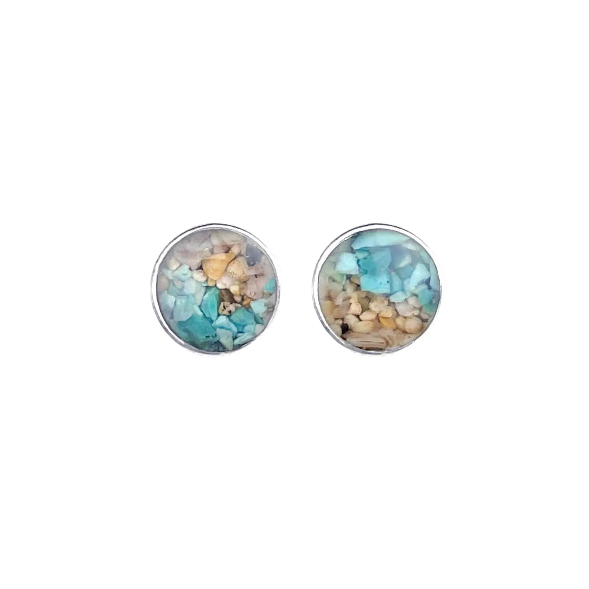 I Miss Bali Sand Jewellery, Kuta Stud Earrings on White Background, Handmade in Bali