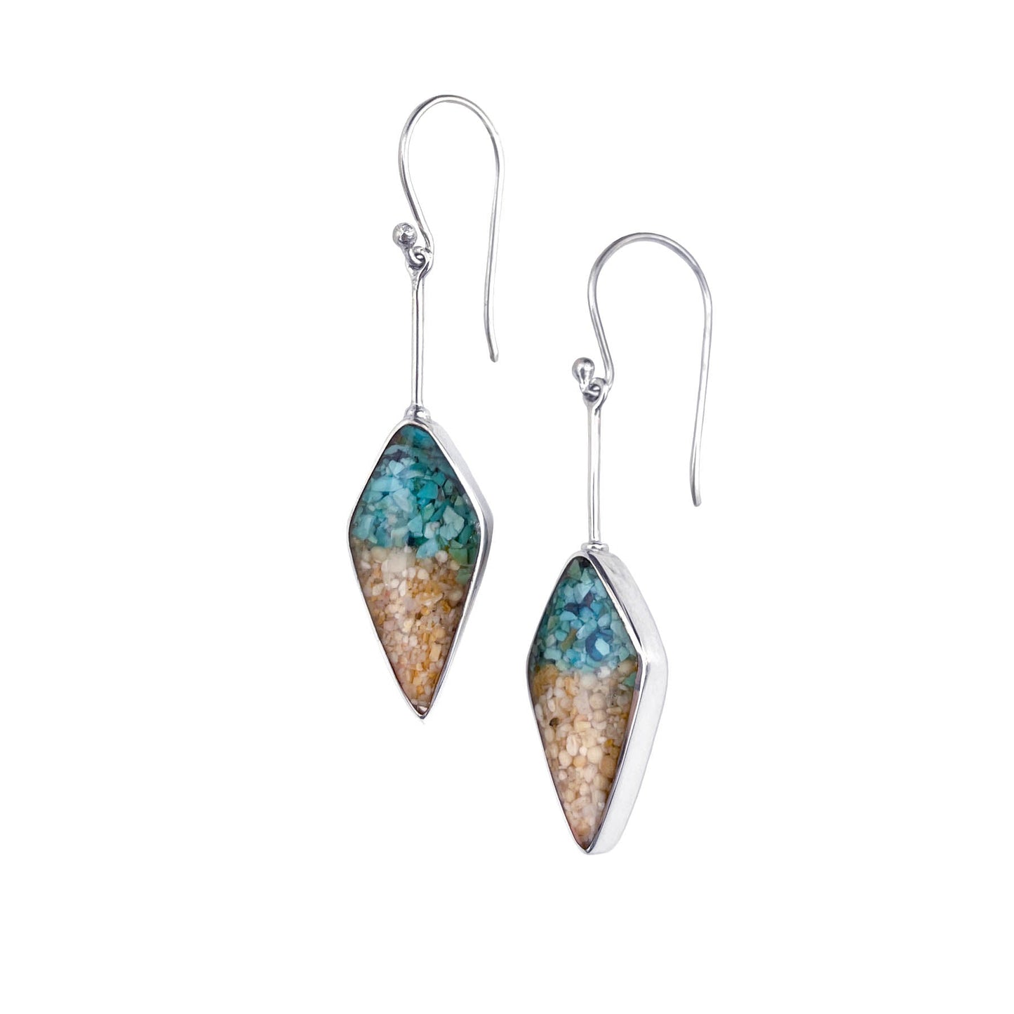 I Miss Bali Sand Jewellery, Balian Small Earrings on White Background, Handmade in Bali