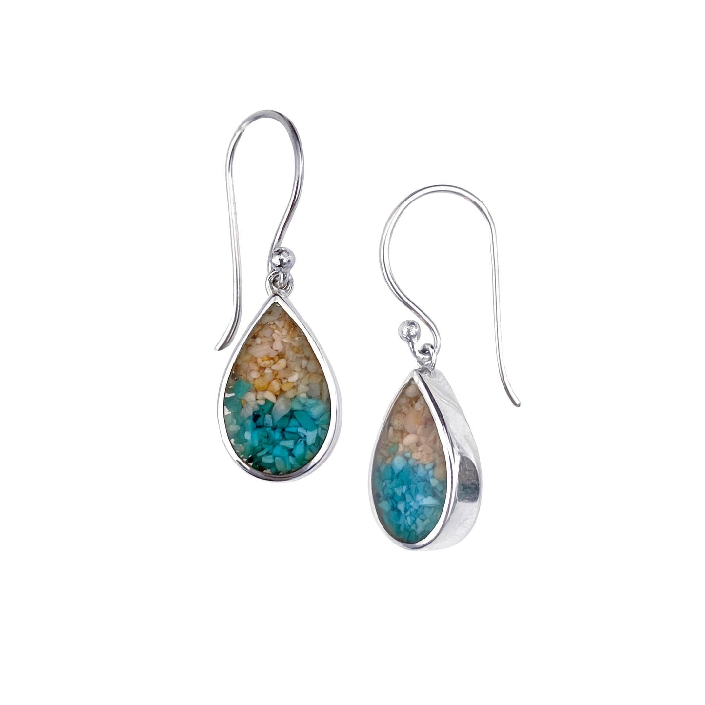 I Miss Bali Sand Jewellery, Sanur Small Earrings on White Background, Handmade in Bali