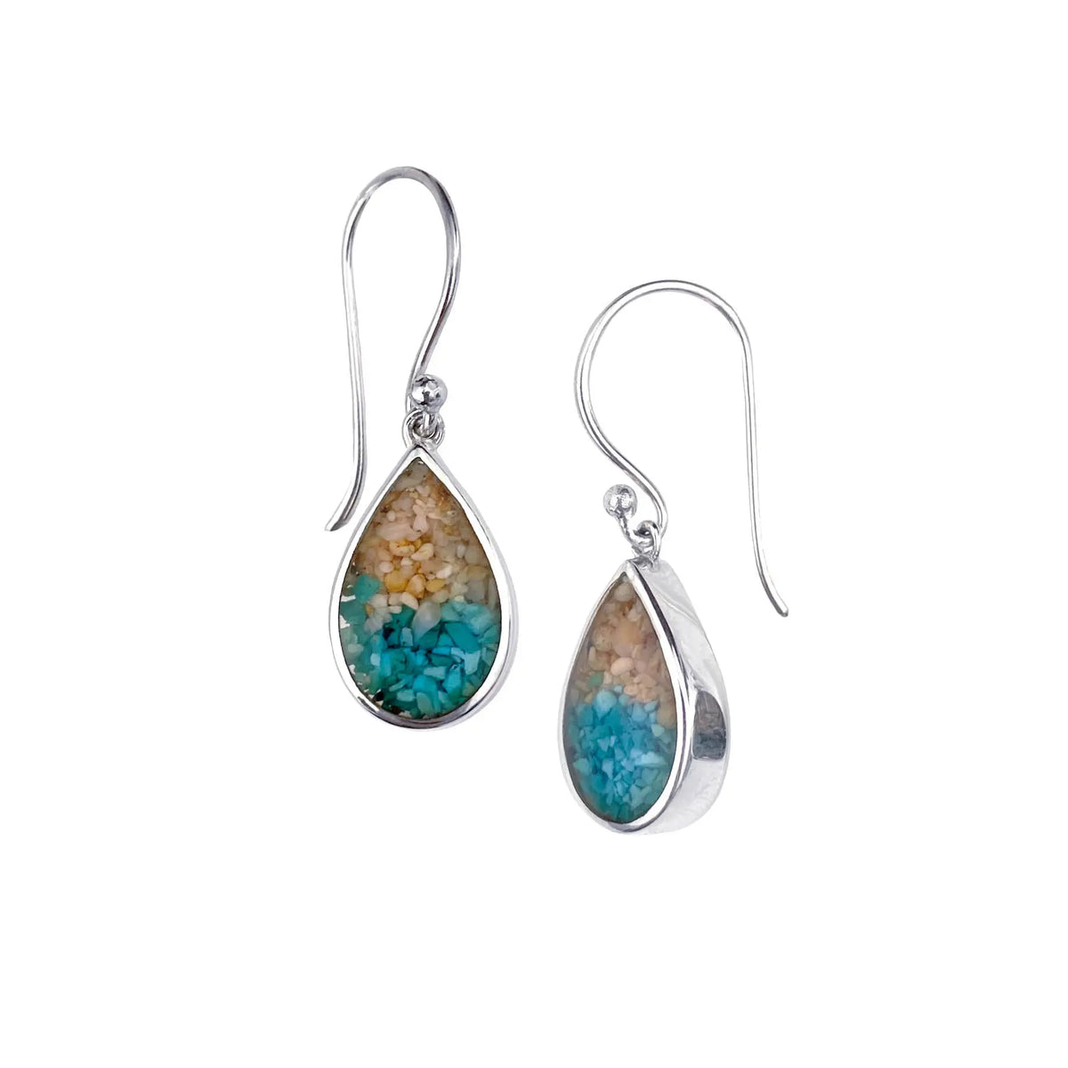 I Miss Bali Sand Jewellery, Sanur Small Earrings on White Background, Handmade in Bali