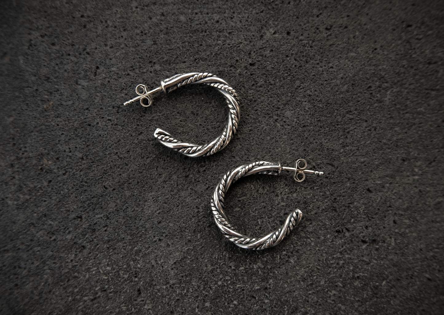 Viking Silver Hoop Earrings