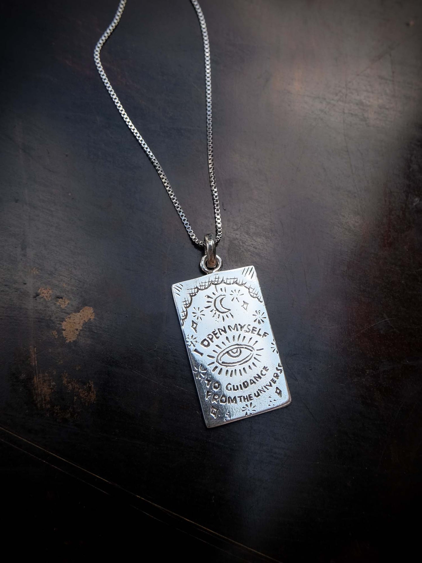 The High Priestess Tarot Card Pendant in Silver