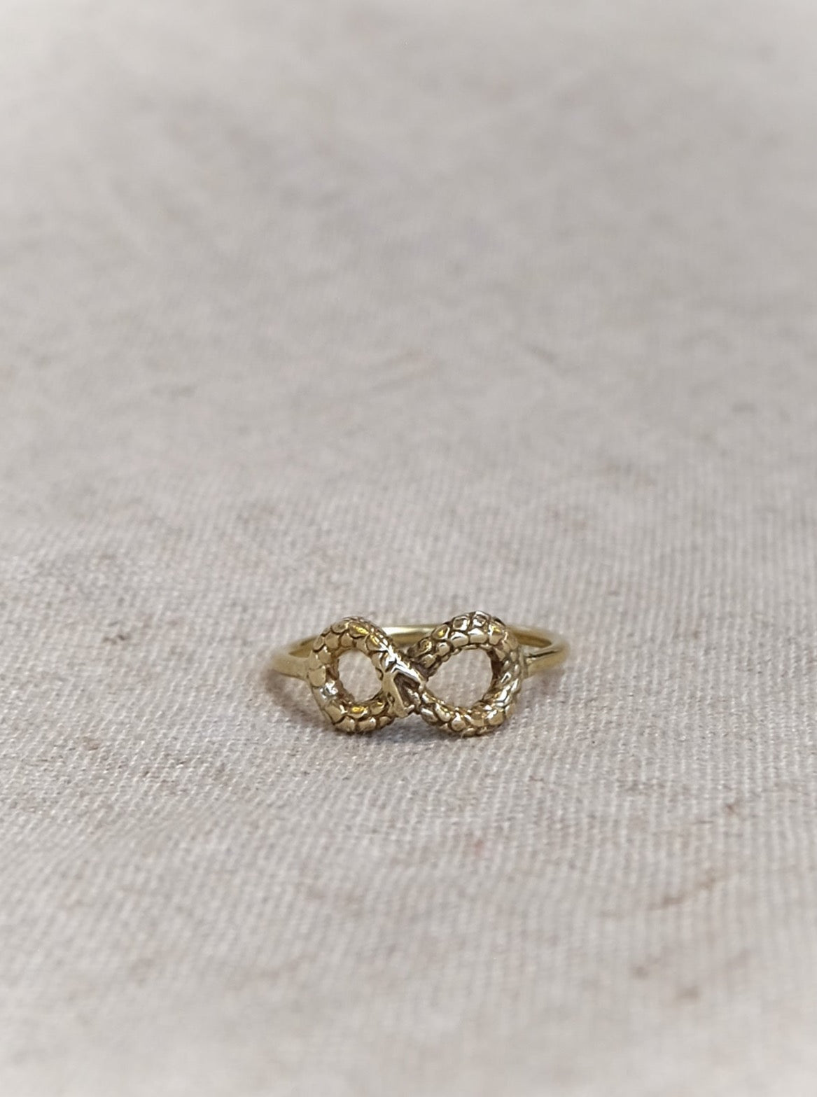 Ouroboros Infinity Ring in Brass