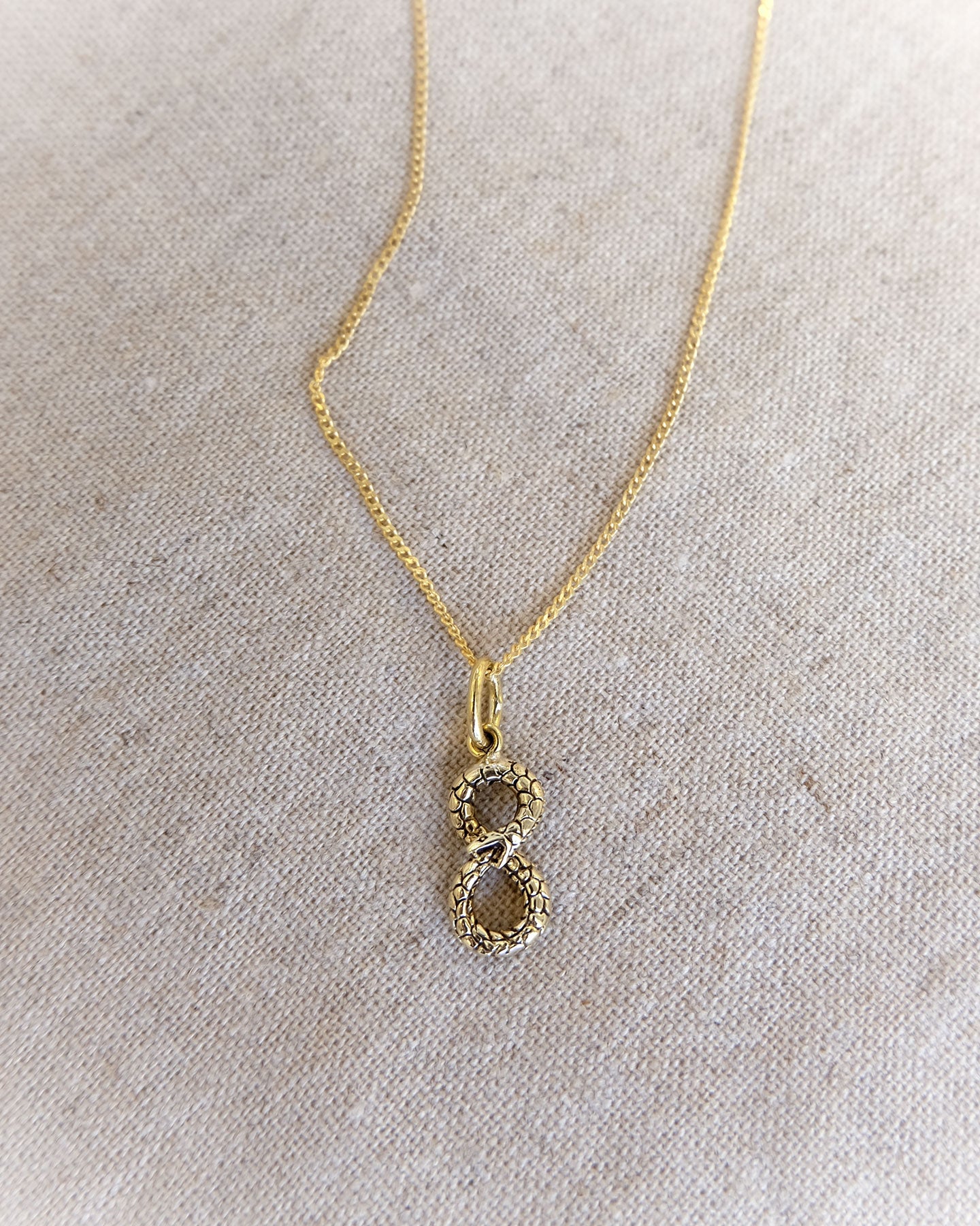 Ouroboros Infinity Charm in Brass