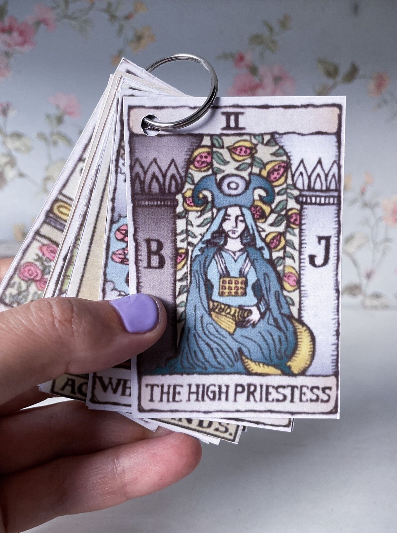 The High Priestess Tarot Card  Pendant in Brass