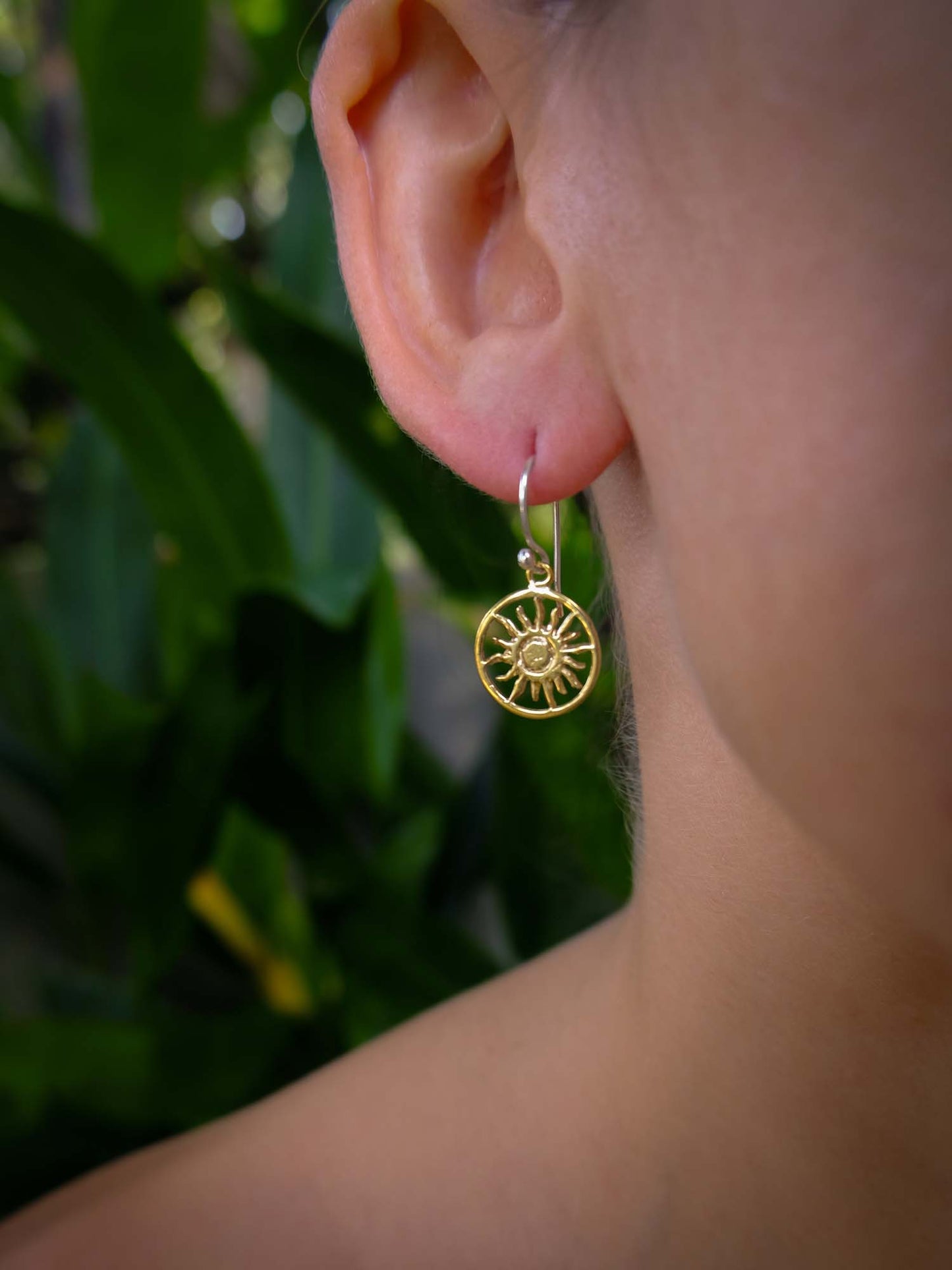 Bali Sun Earrings in Brass