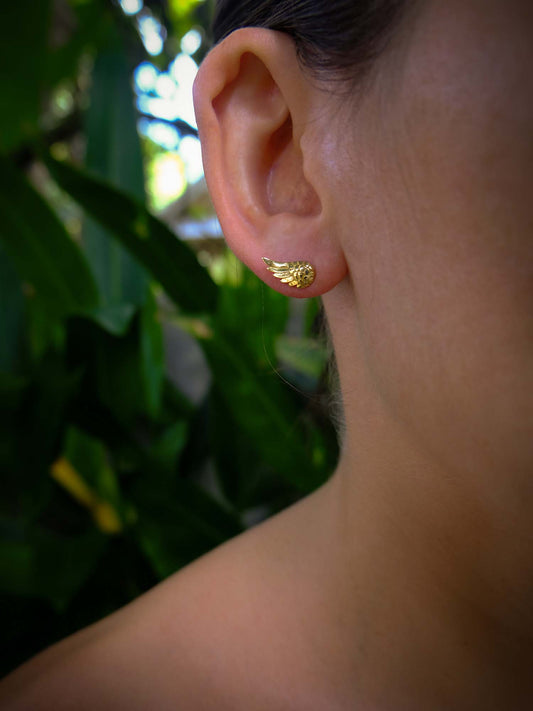 Wing Earrings in Brass