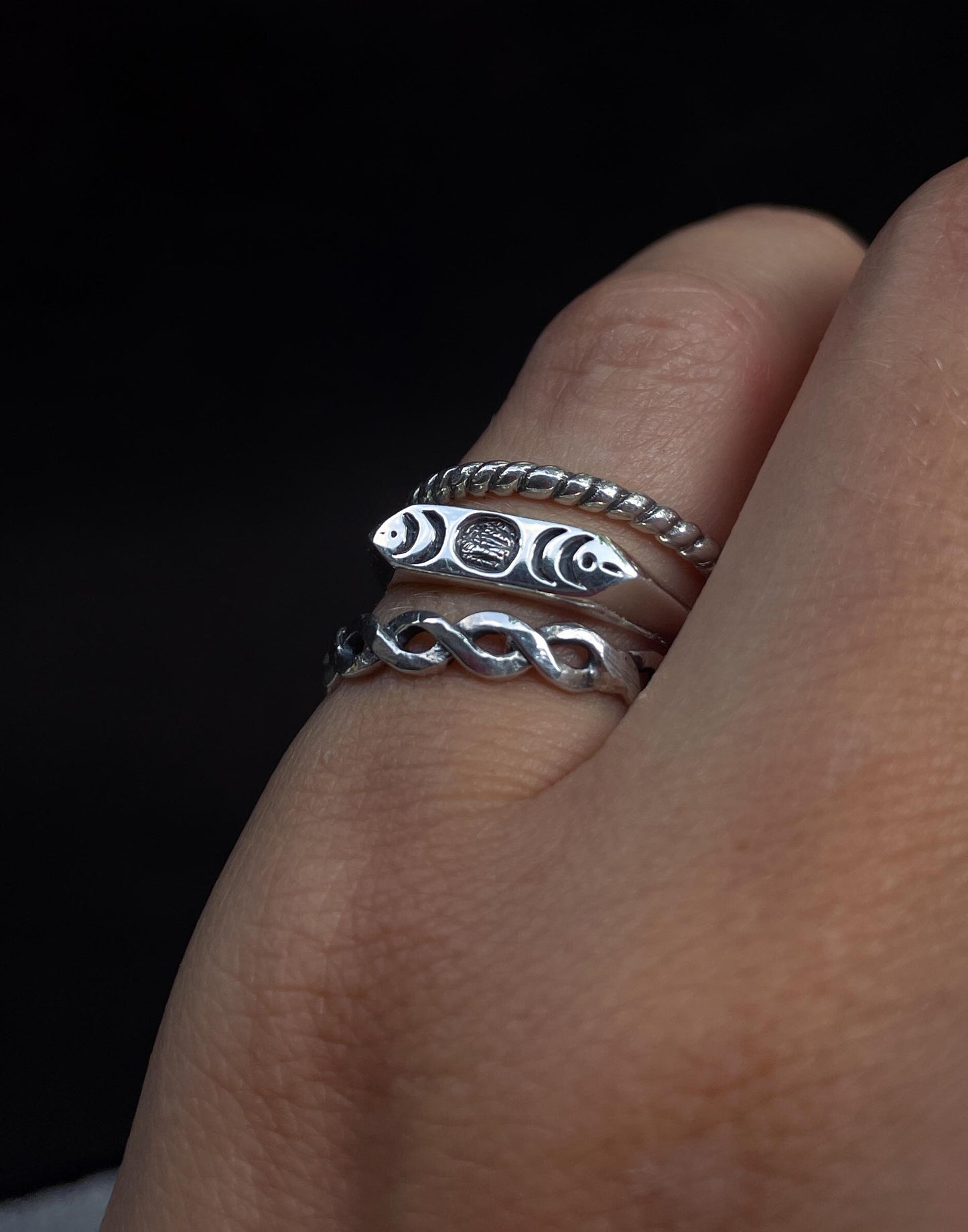 Moon Phase Ring Stack