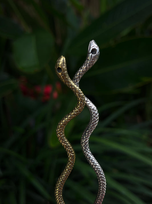 Snake Hair Pin in Silver