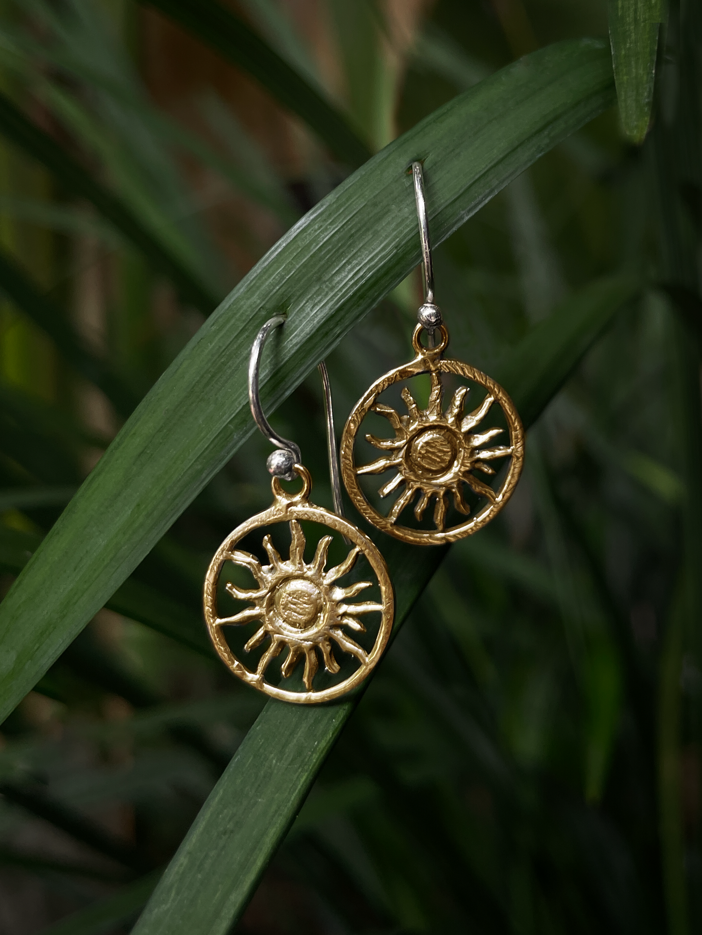 Bali Sun Earrings in Brass