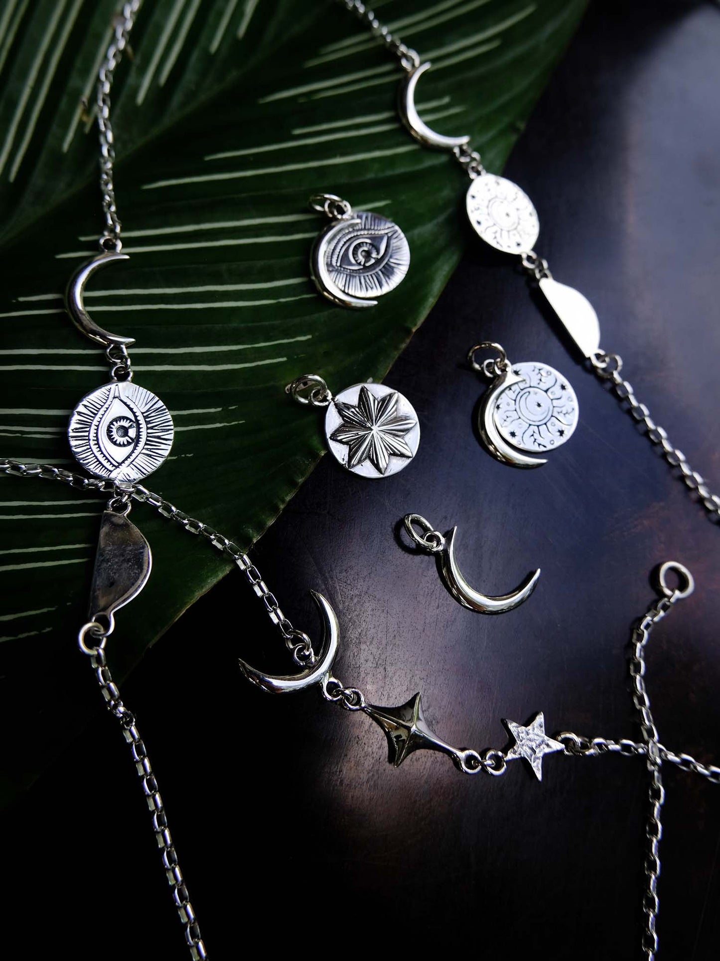 Crescent Moon Pendant in Silver