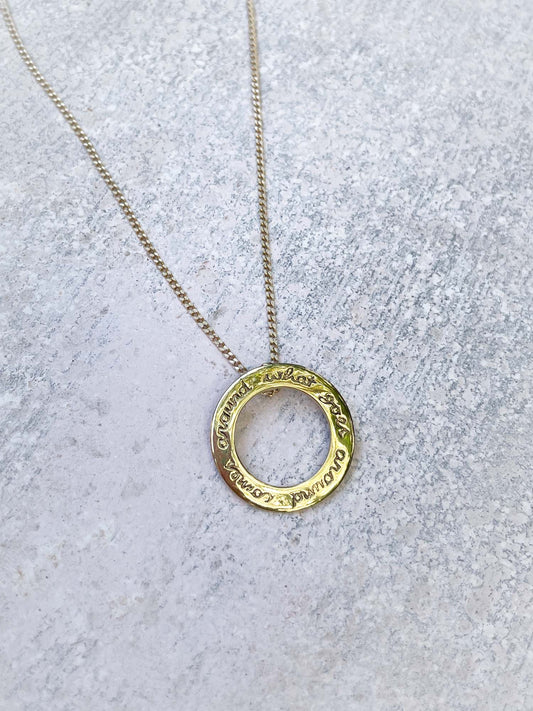 Karma Small Pendant in Brass