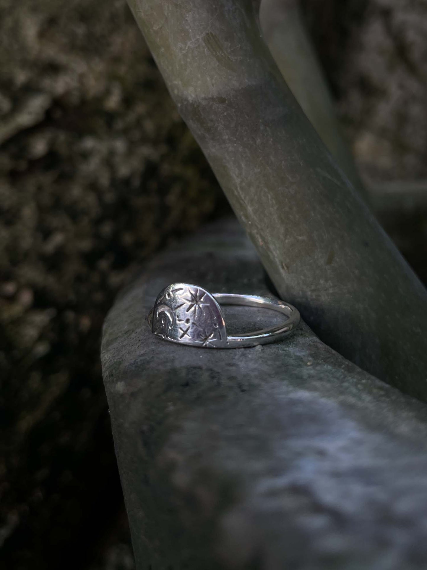 Galaxy Fan Ring in Silver