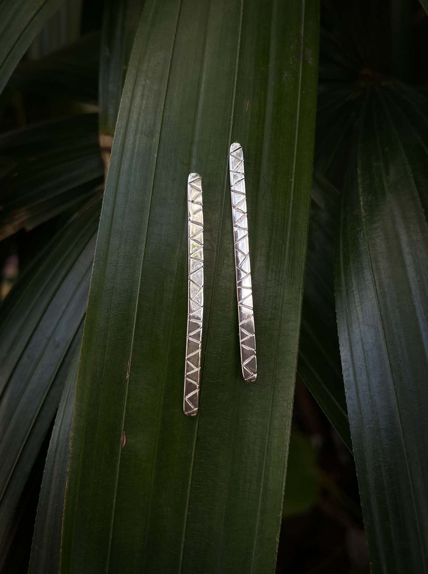 Zigzag Cuff Earrings in Silver