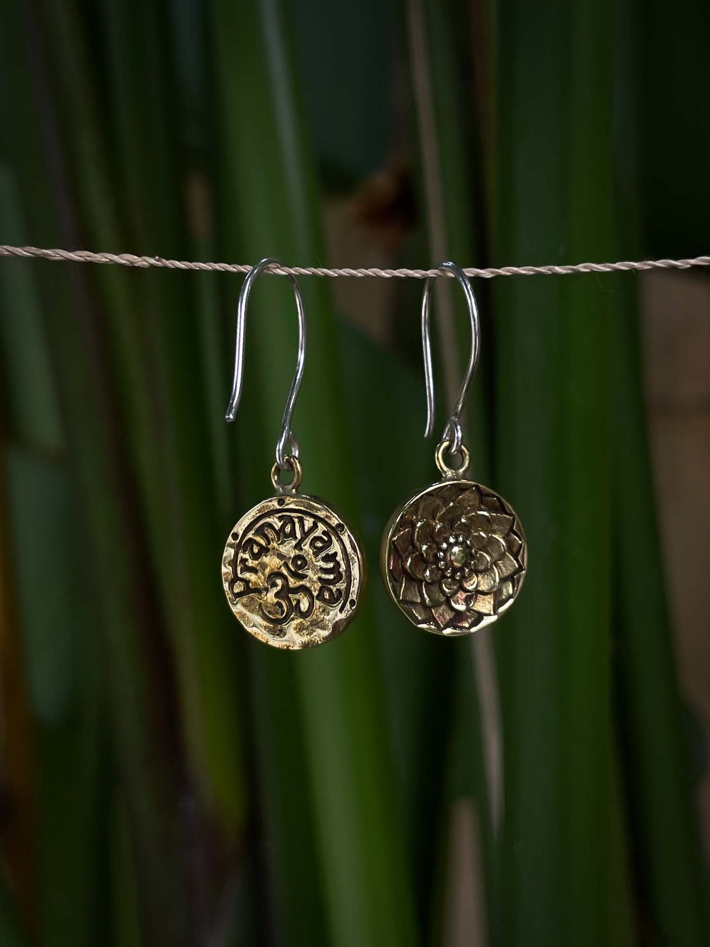 Pranayama Earrings in Brass