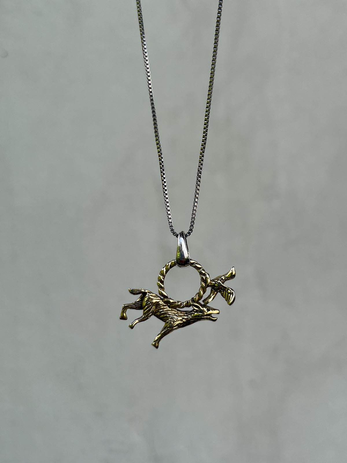 Howl at the Moon Small Pendant in Brass