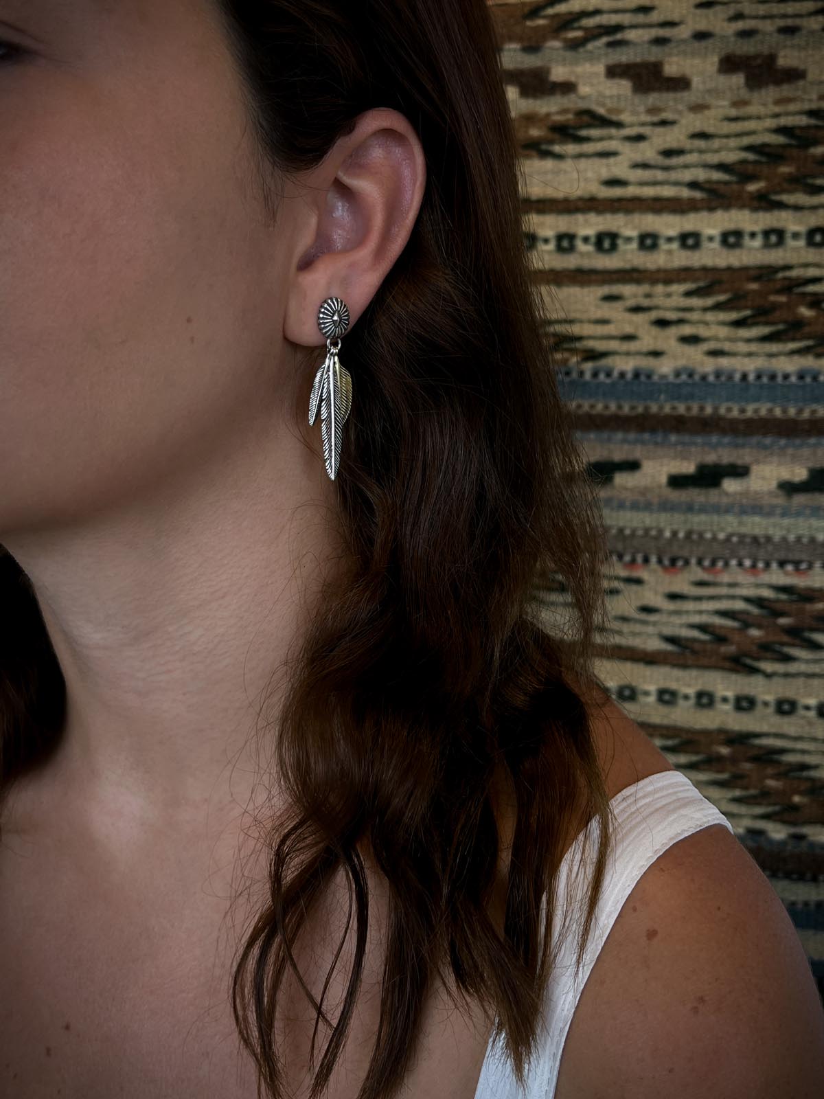 New Mexico Trio Earrings in Silver & Brass