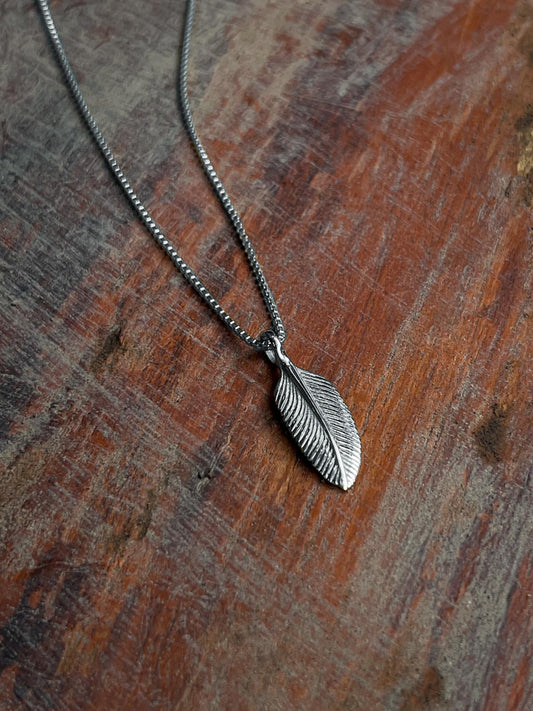 Feather Pendant in Silver