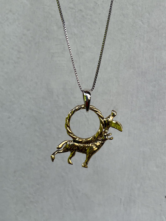 Howl at the Moon Large Pendant in Brass