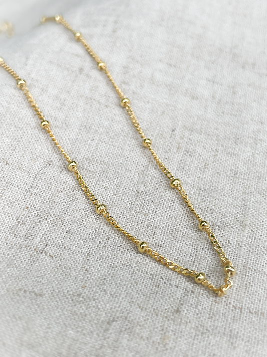 Gold Plated Chain, Studded - STUD110BC 2035