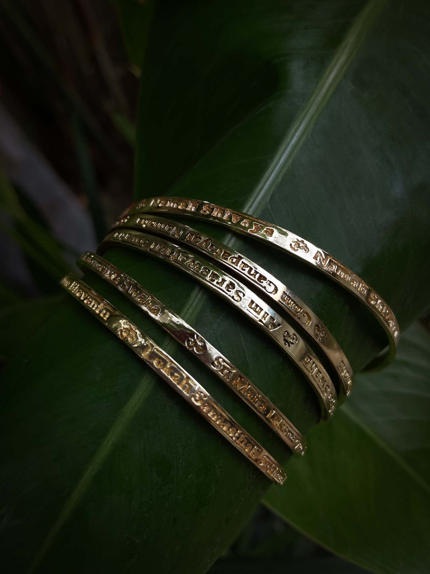 Om Lakshmi Bangle in Brass