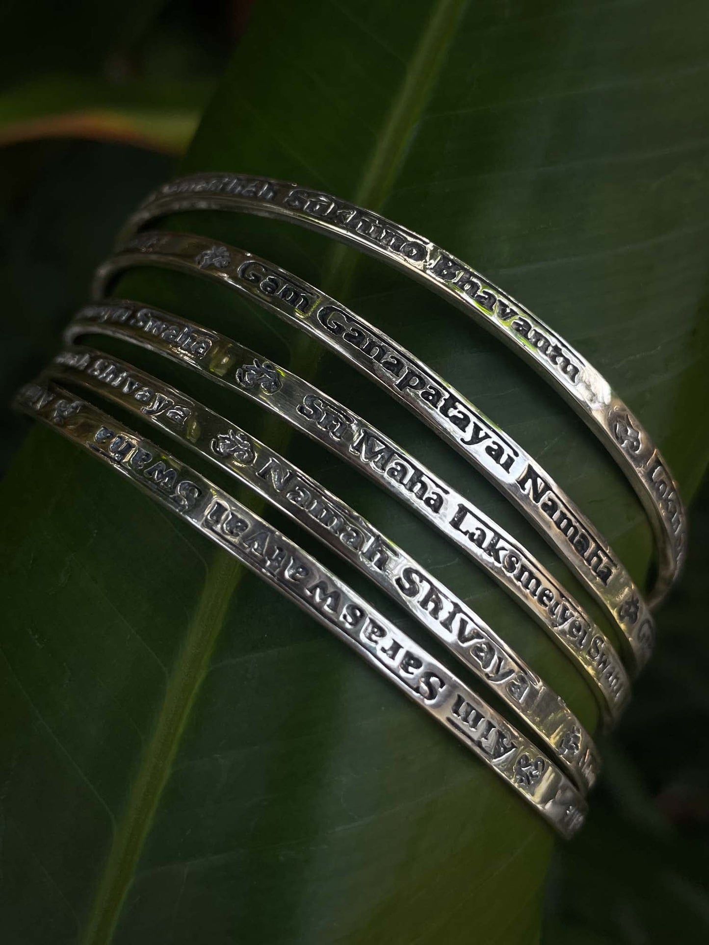 Om Lakshmi Bangle in Silver