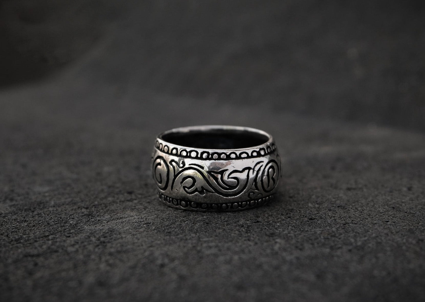 Script Silver Ring