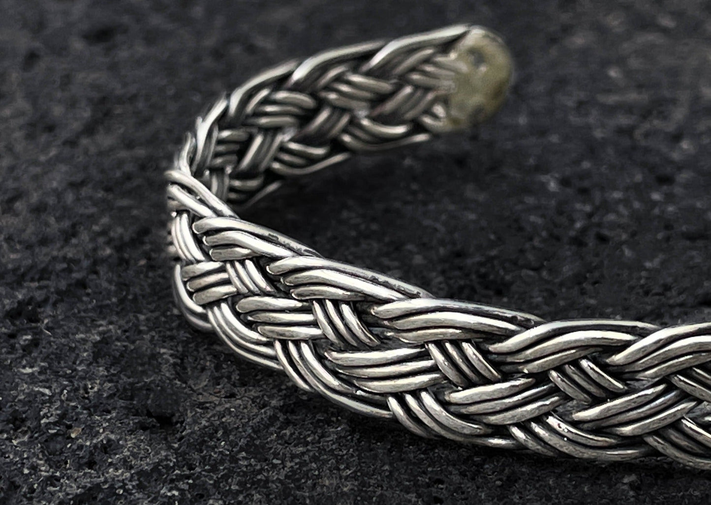 French Braided Silver Bangle