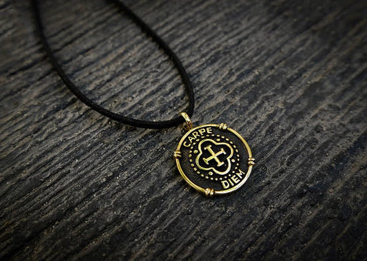 Carpe Diem Brass Pendant