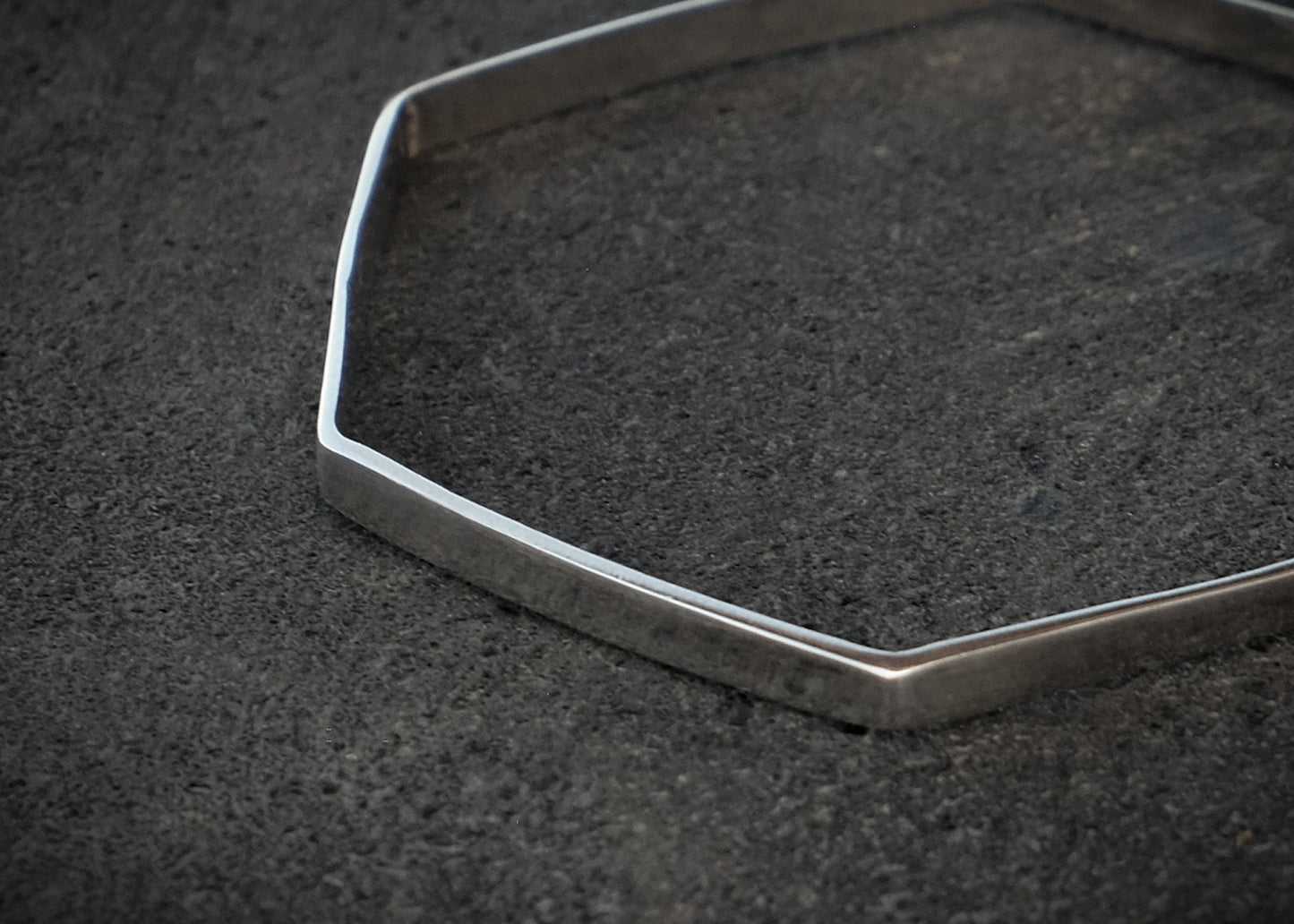 Hexagon Silver Bangle