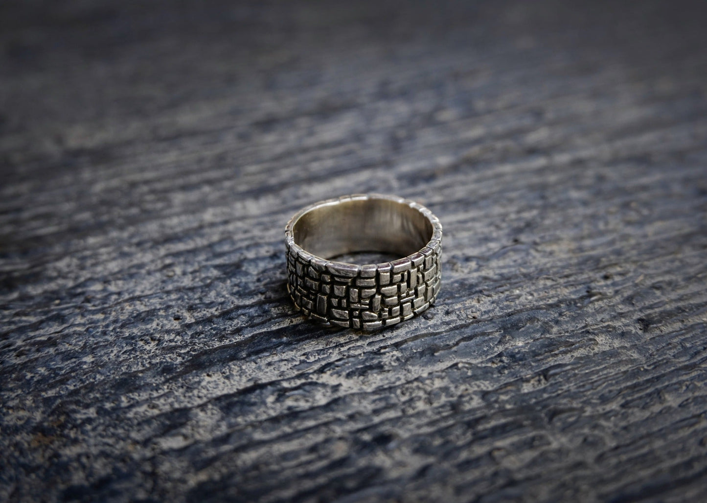 Mosaic Large Silver Ring